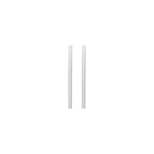 Two white cylindrical objects on a white background